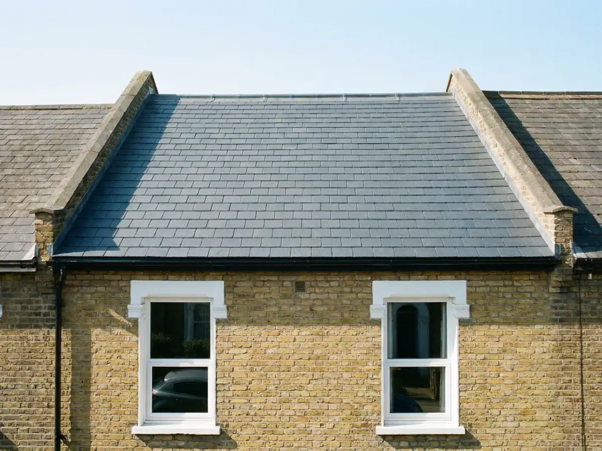 New slate roof on a stock brick terraced house